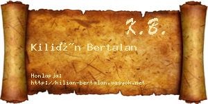 Kilián Bertalan névjegykártya